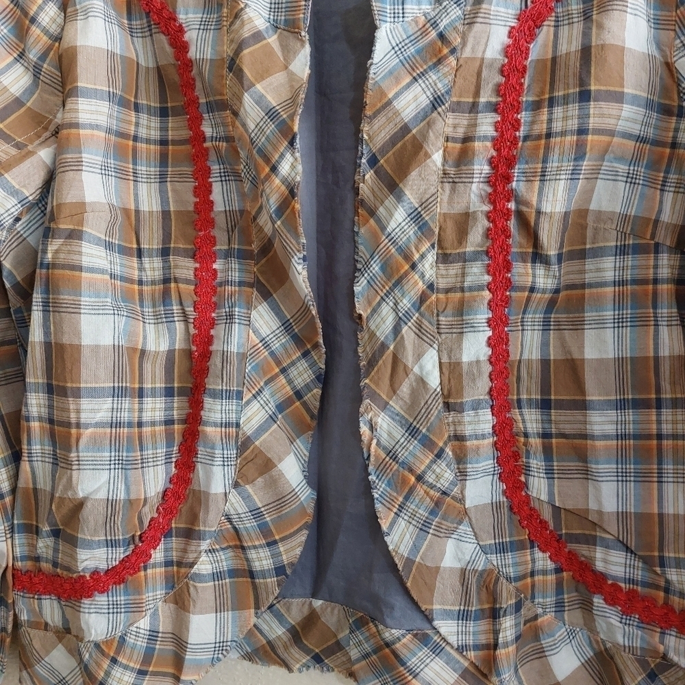 Sundance NOLA Plaid with Ric Rac Trim- no size label - Picture 4 of 6